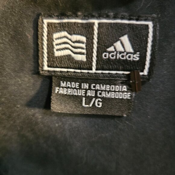 Adidas ClimaProof Windbreaker Jacket Pullover Mens Size L Black Zip Up Pockets - Picture 5 of 5
